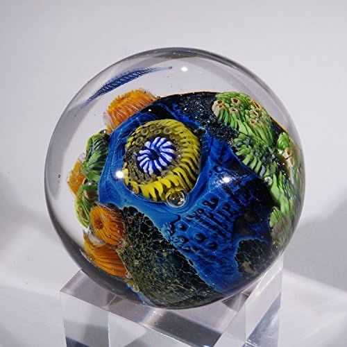 Josh Simpson Glass | Inhabited Planet | 1 7/8" Diameter | PTLI 2017.38