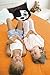 The Shrunks Sunny Plush Pillow, Black/White
