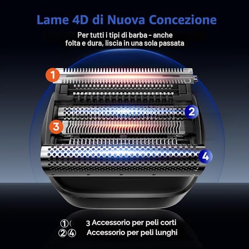 kensen Electric Shaver Wet & Dry Beard Trimmer Men's 4D Beard Razor 120 Min Use Foil Razor Wireless 100% Waterproof Mini Portable Electric Shaver Great for Travel