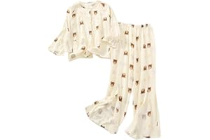 LAROTSUBA Women's Bedridden Patient Clothing,Disability Clothing,Tear Away patient clothing,Patient Clothes,Suitable for Paralyzed Elderly,Post Surgery Dialysis,Fracture Patients,Little bear,M