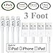 [Apple MFi Certified] [4 Pack] Lightning to USB Charger and Sync Cable for iPhone 6S / 7 (White - 1 Meter)!