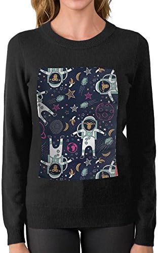 ZONERKFDIN Monkey PatternSpace Fashion Sweater Crew Neck Graphic Best First Quality