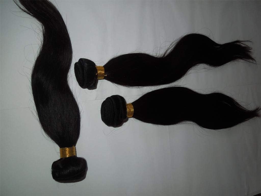 HairPR? Hair 100% Peruvian Human Virgin Hair extension Natural Straight Human Hair Weave Extension Unprocessed 3 pack Bundle Black