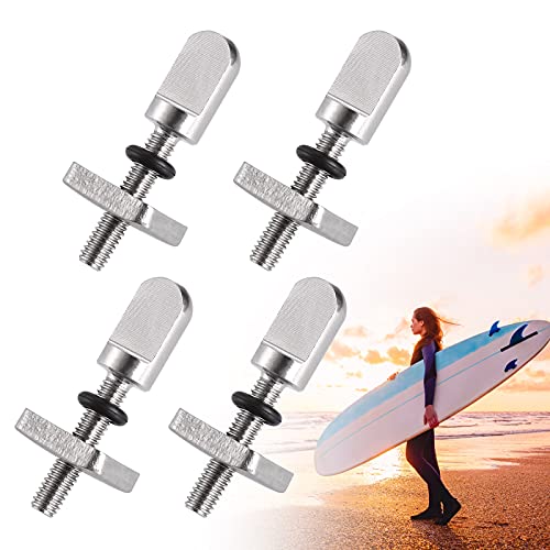 Zocipro 4 Pieces Stainless Steel Surfboard Fin Screw with Plastic Box, Surf Board Fin Screw Tail Replacement Kit for Surfing Keels, Keel Accessories Paddle Surf