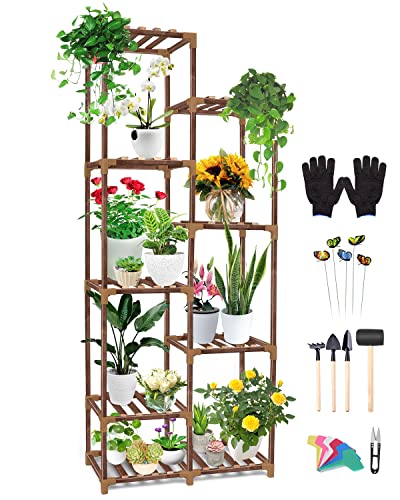 Plant Stand Indoor Outdoor, Multi-Tiered 9 Potted