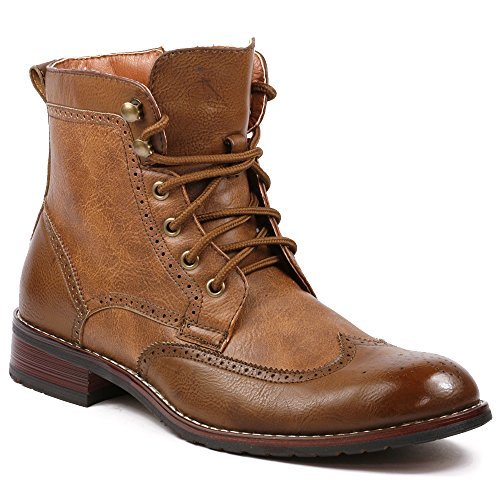 Polar fox mpx-808567 men s brown lace up wing tip perfo…