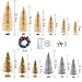 Nilos 53 PCS Artificial Mini Christmas Trees Set, Bottle Brush Trees with Wood Base Tabletop Sisal Trees for Winter Crafts Christmas Themed Decor 5 Colors and 7 Sizes