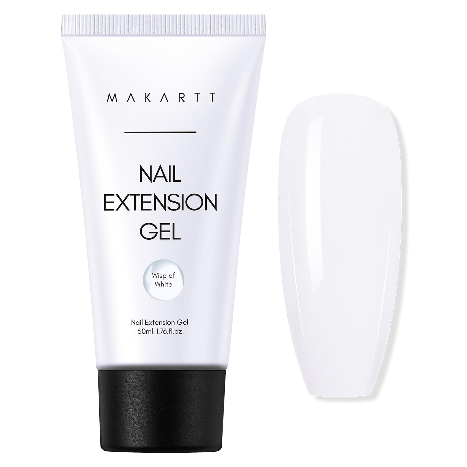 Makartt Poly Nail Gel - Long Lasting 3D Gel for Nail Art, Quick Nail Builder Extension Gel 50ML, Natural Look White Pink Clear Rosy for Technician Starter DIY Salon for Woman Design (Wisp of White)