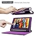 Lenovo Yoga Tab 3 8 Case - Infiland Folio Premium Leather Smart Stand Cover for 2015 Released Lenovo Yoga Tablet 3 8-Inch Tablet Only, Purple