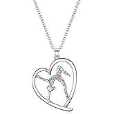 SUMFAN Ballerina Ballet Necklace Gifts for Women Girls,Dance Recital Gifts Ballet Necklace Jewelry for Girls