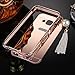 [1-Pack][2-IN-1]Samsung Galaxy J7 Case, AMASELL Luxury Bling 3D Sparkle Diamond Mirror+Aluminum Metal Frame With Pearl Tassels Hard PC Back Cover for SM-J700F /SM-J700P,2015 ( (Rose Gold with bling)