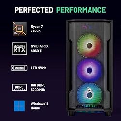 Skytech Shadow Gaming PC Desktop, Ryzen 7 7700 3.8