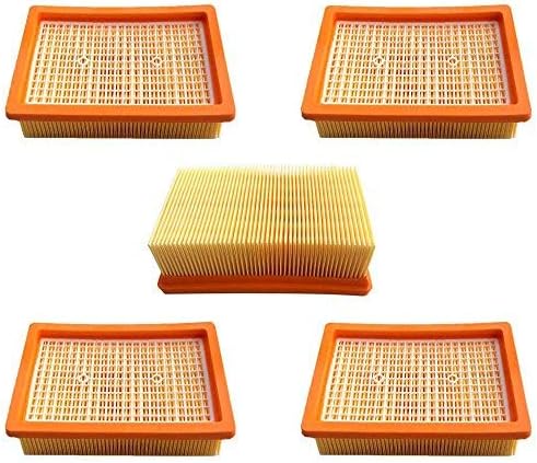 AM 5 x Flat-Pleated Filters for Kärcher Multi-Purpose Robot Vacuum Cleaner MV4, MV5, MV6, WD4, WD5, WD6 - Replaces 2.863-005.0