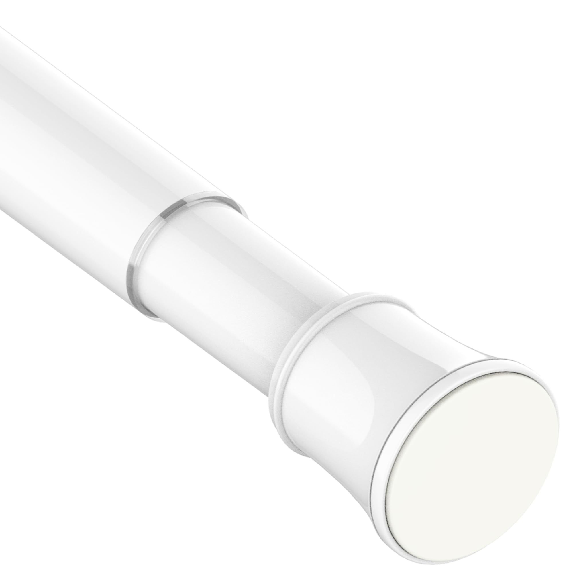 Extendable Curtain Pole Telescopic Spring Tension Rod Heavy Duty Room Divider No Drilling Curtain Rod Adjustable Pole for Wardrobe Window,Shower,Bedroom,Doorway, 85-190 cm (33.5-74.8"), White