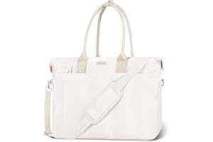 ETRONIK Tote Bag with Zipper, Laptop Tote Bag for Women with Pockets, Large Tote Bag Purse with Laptop Compartment, The Tote Bag Shoulder Bag for Travel Work Gym Overnights Weekend Trips, Beige