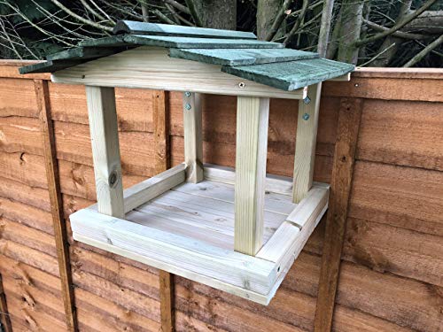 Over The Fence Hanging Wooden Bird Table Heavy Duty Feeder