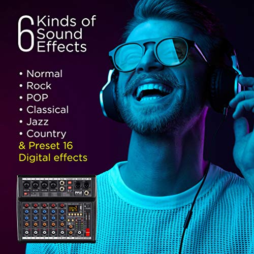 Pyle Professional Bluetooth DJ Audio Mixer 6 Channel DJ Controller