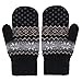 DZT1968® Knit Wool Women Girl Snowflake Winter Keep Warm Mittens Gloves (Black)
