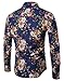 EMAOR Mens Men's Shirt, Flower Print Button Down Slim Fit Long Sleeve Floral Shirt Tops, 20#Color
