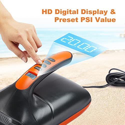 20PSI High Pressure Paddle Board Pump Electric Portable, SUP Air Pump