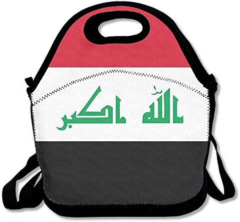 Iraq Grandeur Flag National Lunch Tote Bag Lunchbox With Adjustable Shoulder Strap For Work Kids Women Men