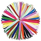 SUNREEK60 Pcs Mix Nylon Coil Zippers Tailor Sewer Craft 9 Inch Crafter's Special, 20 Colors