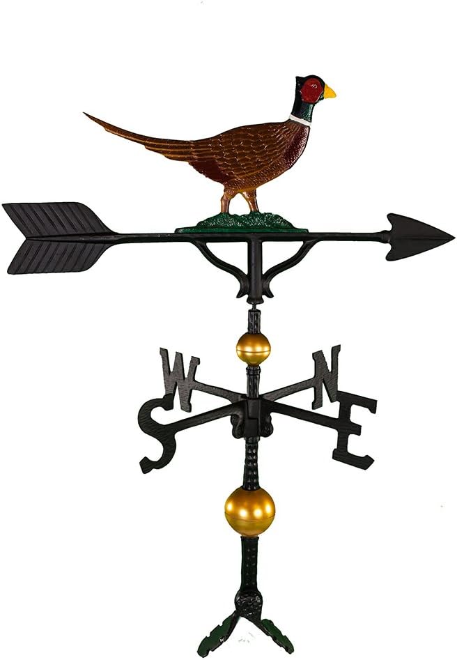 Weathervanes - Montague Metal Products 32-Inch Deluxe Weathervane with Color Pheasant Ornament