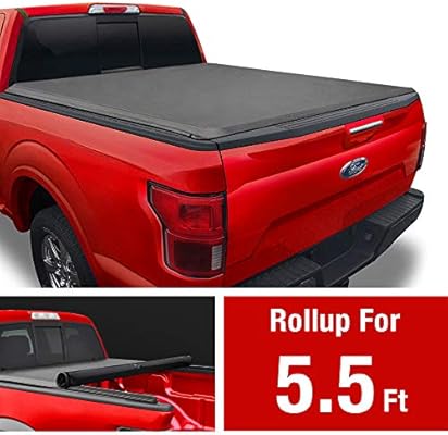 Amazon Com Soft Roll Up Truck Bed Tonneau Cover Compatible With 2004 2008 Ford F 150 2005 2008 Lincoln Mark Lt Styleside 5 5 Bed Automotive