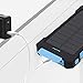 Solar Phone Charger 10000 mAh, Portable Solar Charger Panel Solar Power Bank with Dual USB, LED Flashlight, IP65 Waterproof, Shockproof and Dustproof, for iPhone iPad Samsung Android Cellphones(Blue)