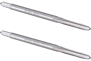 Burkit 2pcs No 4-40 UNC Thread Tap Right Hand, HSS 4 x 40 UNC Straight Fluted Machine Tap