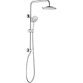 BRIGHT SHOWERS Rain Shower Heads System Including 9 Inch Rainfall Shower Head and Handheld Shower Head with Height Adjustable