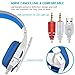 maxin Gaming Headset for Laptop Computer, Cellphone, PS4 and so on, 3.5mm Wired Noise Isolation Gaming Headphones with Mic and LED Light- Volume Control.(White and Blue)thumb 2