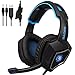 Sades SPIRITWOLF 3.5mm Version PC Over-Ear Stereo Gaming Headset Headband Headphones with Mic, Noise Reduction, Volume Control, LED Light for Computer Gamers(Black Blue)thumb 1