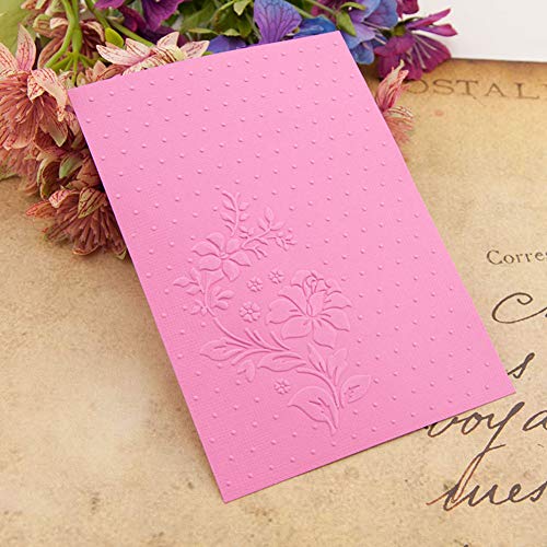 2pcs Plastic Embossing Folders DIY Paper Decor Template Background Decorative Tools for Card Making 4.35.9 inch Around (Branch Flower) - Thumbnail 3