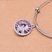 Silver February Jewelry Bangle Bracelet-Stainless Steel Adjustable Amethyst Charm Birthstone Bracelets Birthday Gifts for Women