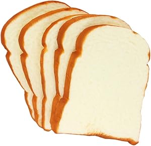 HTFGNC Kmiunty 5 PCS Artificial Toast Bread Fake Food Model Photography for Home Kitchen Party Decoration