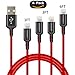 Lightning Cable,ICESMART iPhone charger Cable(4Pack 1FT/3Ftx2/6FT),Nylon Braided USB Charger Data Sync Cord Compatible with iPhone X/8/8 Plus/7/7 Plus/6s/6s Plus/6/6 Plus/5/5S/5C/SE/iPad(Red)