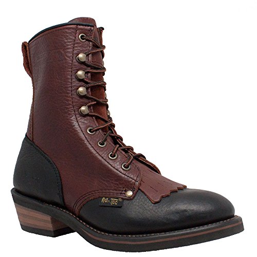 AdTec Women's 8" Packer Black/Dark Cherry Work Boot, Cherry/Black, 8.5 M US