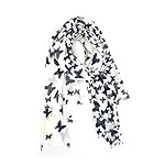 Anika Dali Women's Fabulous Butterfly Scarf in Soft Wool (Navy Blue Print) Anika Dali Women's Fabulous Butterfly Scarf in Soft Wool (Navy Blue Print)