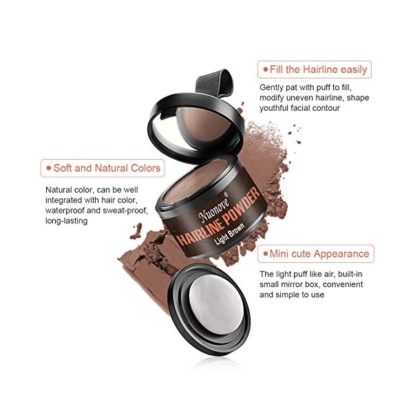 Hairline-Powder-Hair-Shadow-Hair-Root-Concealer-Instantly-Covers-and-Conceals-Receding-Hairlines-Professional-Hair-Root-Concealer-For-Makeup-for-Men-and-Women-Waterproof-Light-BrownDark-Brown Hairline Powder, Hair Shadow, Hair Root Concealer, Instantly Covers and Conceals Receding Hairlines, Professional Hair…