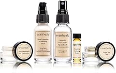 evanhealy Calming Ritual | Blue Skin Care Set | 5 Piece Travel Face Care Kit for Sensitive Skin | Skincare Kit with Facial Ma