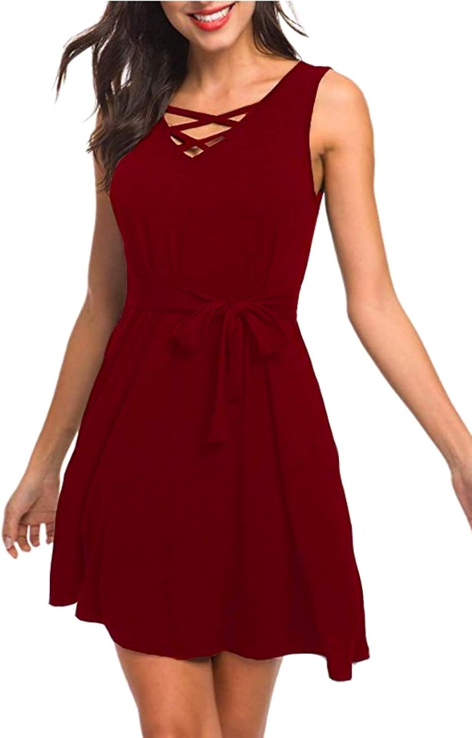 burgundy flowy dress