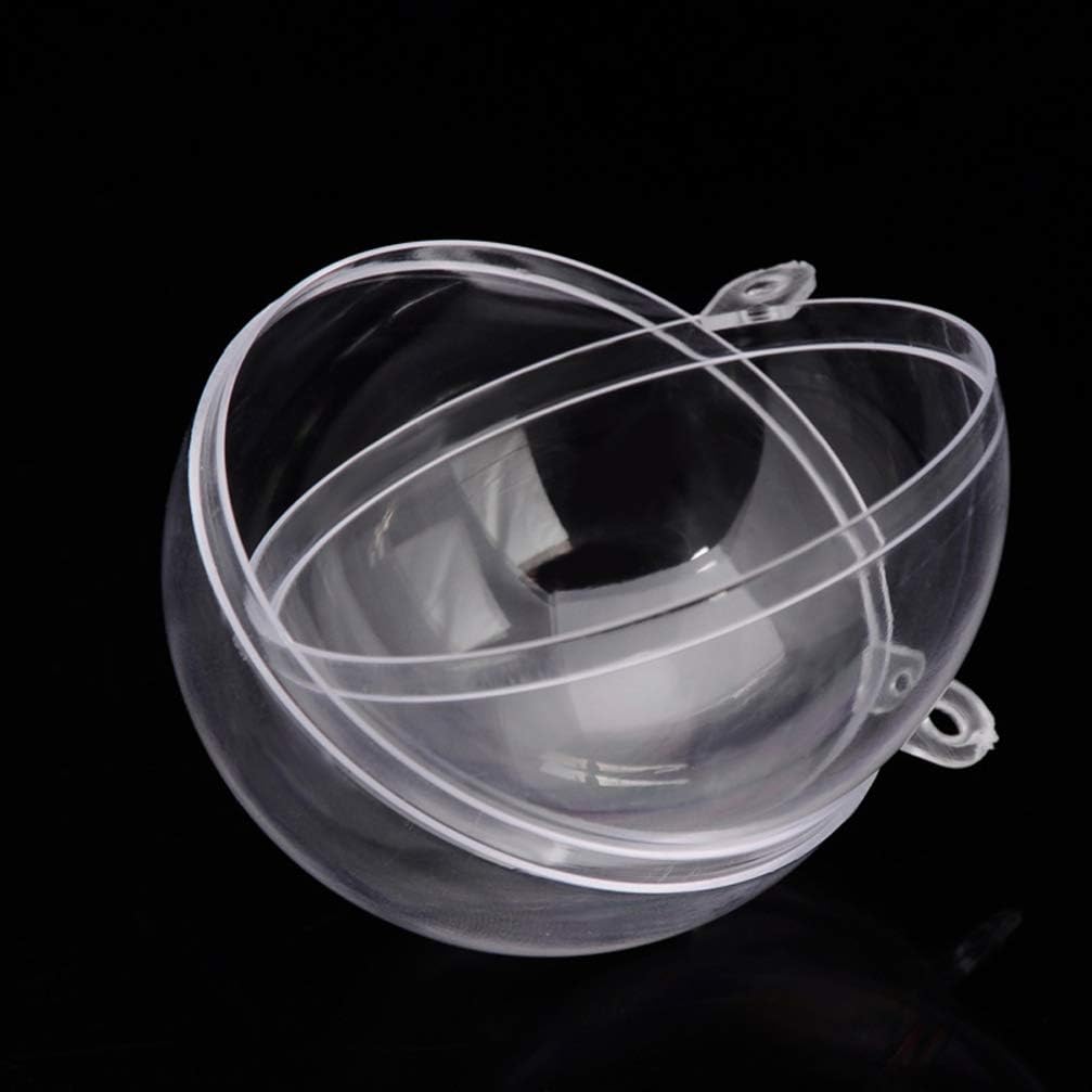 Garneck 5pcs Fillable Ball Clear Plastic Christmas Tree Pendant Ornaments Xmas Transparent Balls for Holiday Wedding Party Home Decor (4/6/8/10/12cm) - Image 3