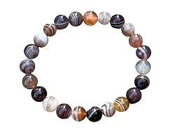 Botswana Agate Crystal Bead Bracelet 8mm, Wholesale