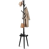 GREENSTELL Coat Rack with 8 Hooks, Wooden Coat Rack
