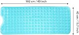 ANSIO Bath Mat Non Slip 100x40 cm Teal - Anti Mould PVC With Drain Holes view 3