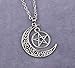 Silver Pentagram and Crescent Moon Pendant - Wiccan Jewelry, Pentacle Necklace, Pentagram Necklace