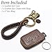 Vitodeco Genuine Leather Keyless Entry Remote Control Smart Key Case Cover with Leather Key Chain for Toyota Corolla, Camry, Avalon, Rav 4 (Brown)
