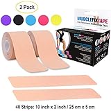 Sports Kinesiology Tape Roll - Athletic Injury Recovery First Aid Therapy Support - Elastic Breathable Cotton Waterproof Strong Adhesive - Tendon Joint Ligament Muscle Pain Relief โ Free Taping Guide