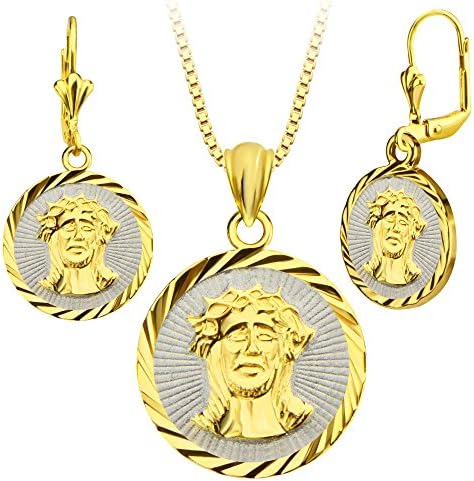 Christians Jesus Necklace&amp;Earrings 18k Gold Plated Special Jewelry for Women Gift Wholesale S20160